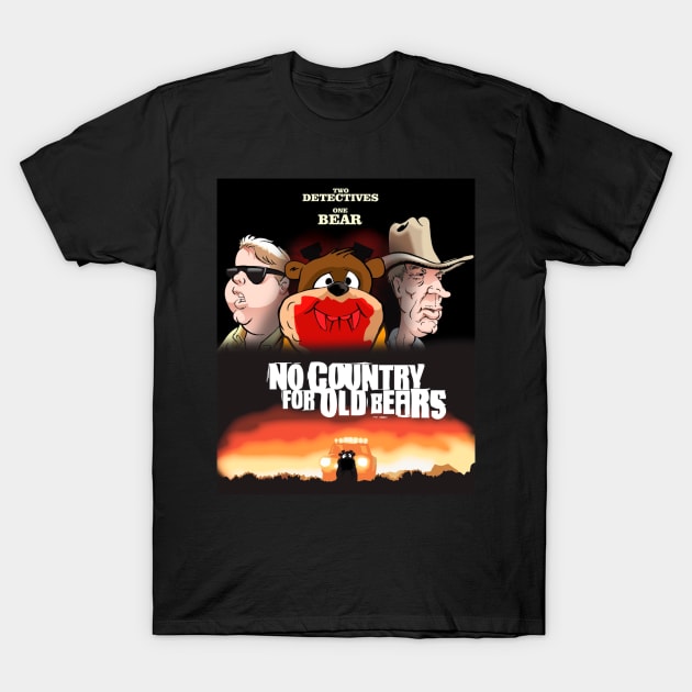 No Country for Old Bearrs comic poster T-Shirt by dave-ulmrolls